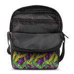 Mardi Gras Palm Leaf Pattern Print Rectangular Crossbody Bag