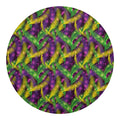 Mardi Gras Palm Leaf Pattern Print Round Blanket