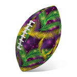 Mardi Gras Palm Leaf Pattern Print Rugby Ball