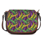 Mardi Gras Palm Leaf Pattern Print Saddle Bag