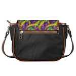 Mardi Gras Palm Leaf Pattern Print Saddle Bag