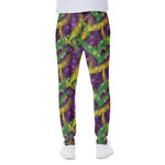 Mardi Gras Palm Leaf Pattern Print Scuba Joggers