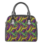 Mardi Gras Palm Leaf Pattern Print Shoulder Handbag