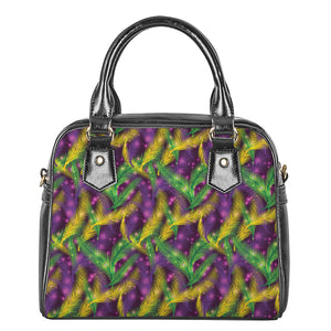 Mardi Gras Palm Leaf Pattern Print Shoulder Handbag