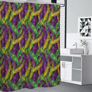 Mardi Gras Palm Leaf Pattern Print Shower Curtain