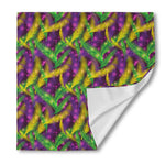 Mardi Gras Palm Leaf Pattern Print Silk Bandana