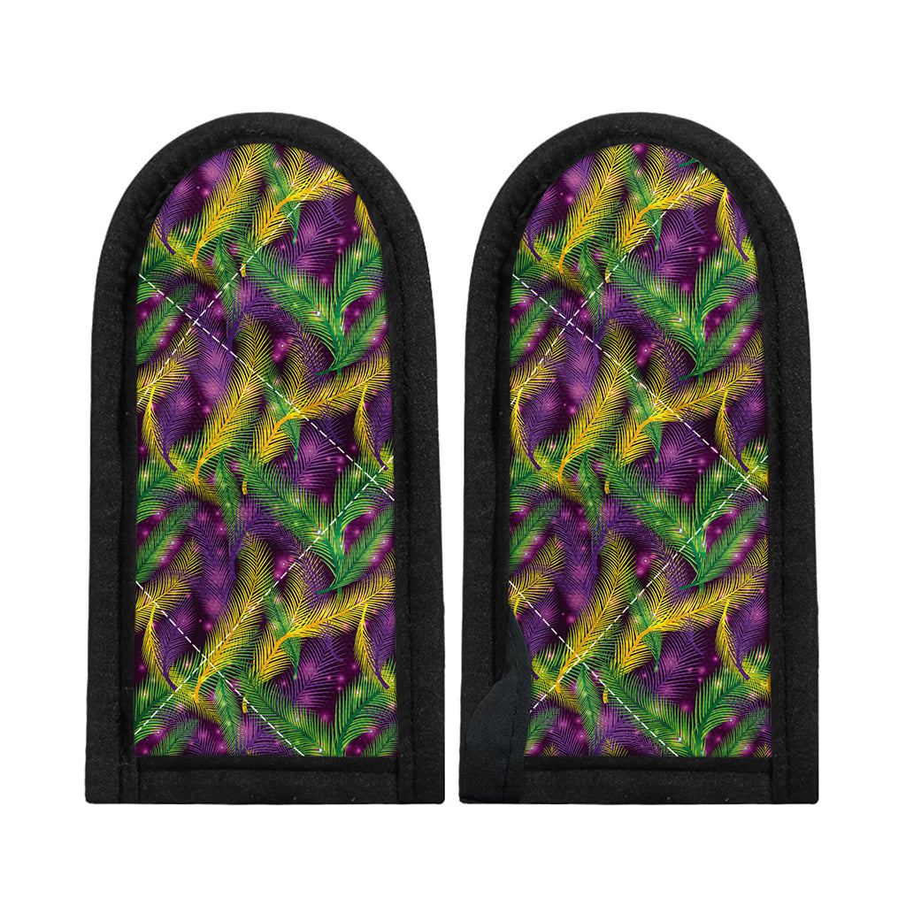 Mardi Gras Palm Leaf Pattern Print Skillet Handle Cover