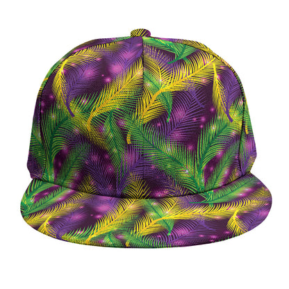 Mardi Gras Palm Leaf Pattern Print Snapback Cap