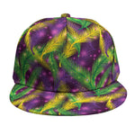 Mardi Gras Palm Leaf Pattern Print Snapback Cap