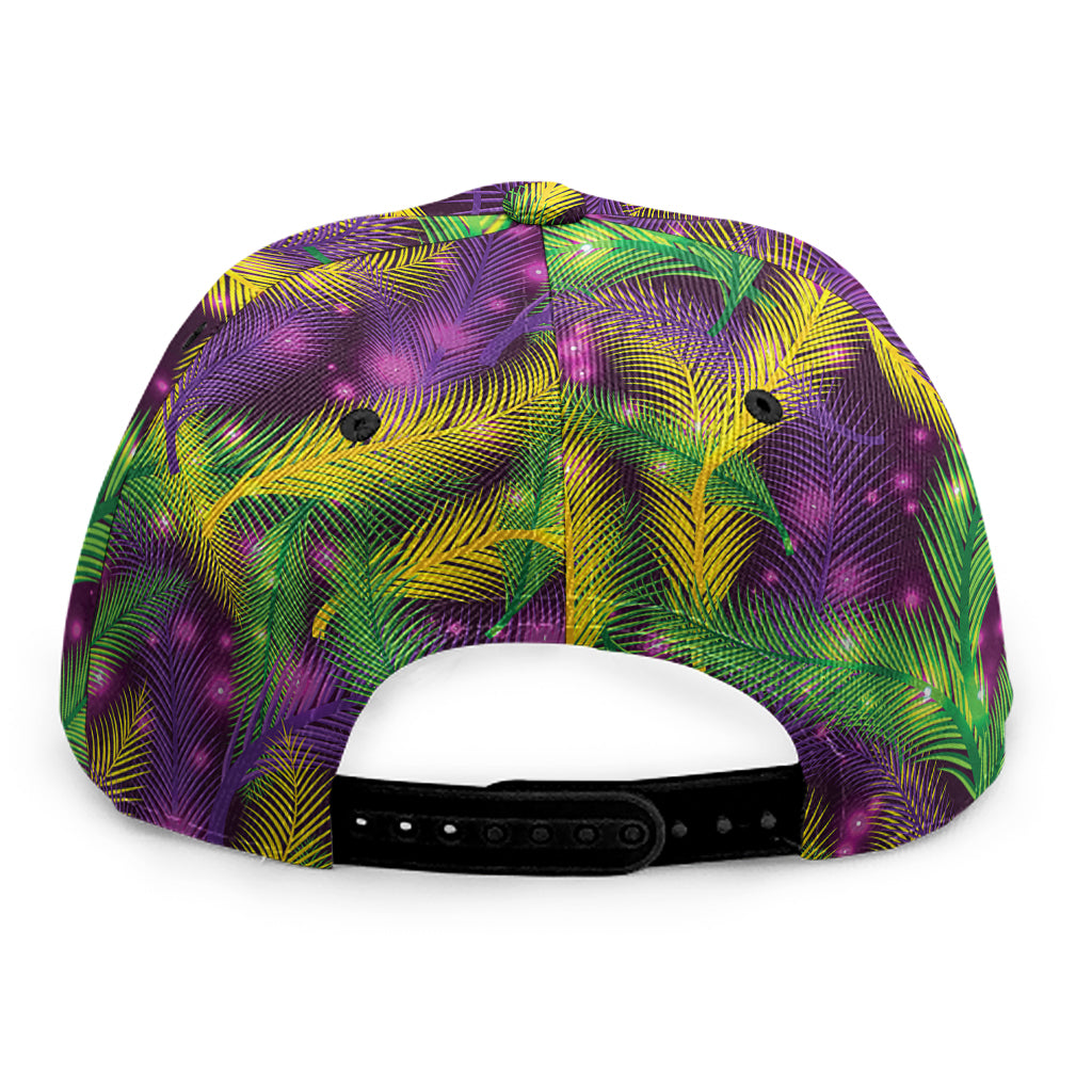 Mardi Gras Palm Leaf Pattern Print Snapback Cap