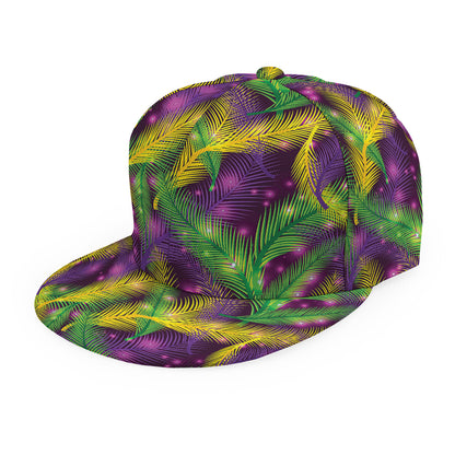 Mardi Gras Palm Leaf Pattern Print Snapback Cap