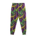 Mardi Gras Palm Leaf Pattern Print Sweatpants