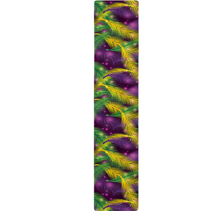 Mardi Gras Palm Leaf Pattern Print Table Runner