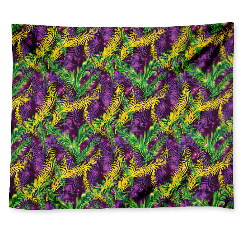 Mardi Gras Palm Leaf Pattern Print Tapestry