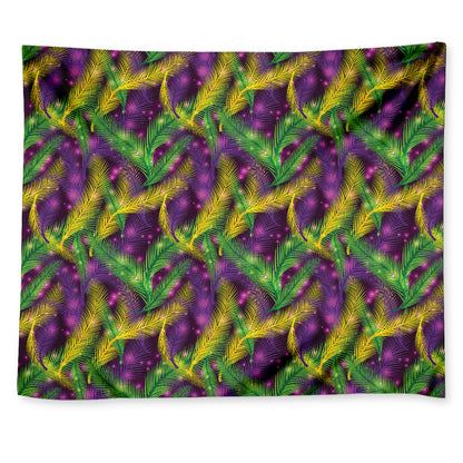 Mardi Gras Palm Leaf Pattern Print Tapestry