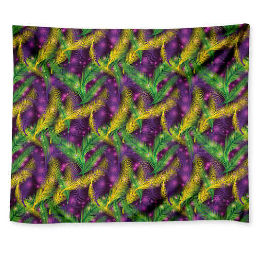 Mardi Gras Palm Leaf Pattern Print Tapestry