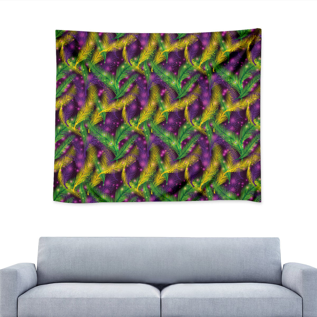 Mardi Gras Palm Leaf Pattern Print Tapestry