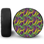 Mardi Gras Palm Leaf Pattern Print Tire Cover