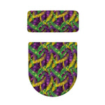 Mardi Gras Palm Leaf Pattern Print Toilet Lid And Tank Cover Set