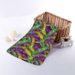 Mardi Gras Palm Leaf Pattern Print Towel
