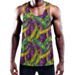 Mardi Gras Palm Leaf Pattern Print Training Tank Top