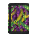 Mardi Gras Palm Leaf Pattern Print Trifold Wallet