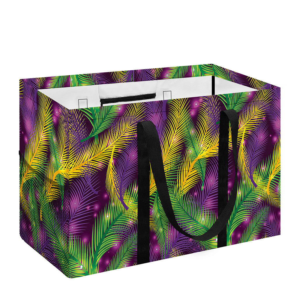 Mardi Gras Palm Leaf Pattern Print Utility Tote Bag