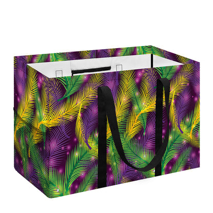 Mardi Gras Palm Leaf Pattern Print Utility Tote Bag