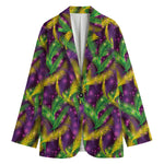 Mardi Gras Palm Leaf Pattern Print Women's Blazer