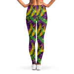 Mardi Gras Palm Leaf Pattern Print Women's Leggings