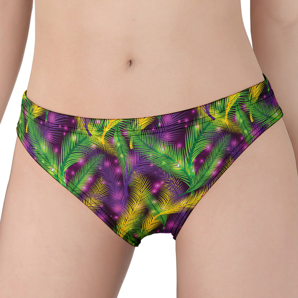 Mardi Gras Palm Leaf Pattern Print Women's Panties
