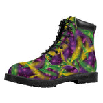Mardi Gras Palm Leaf Pattern Print Work Boots