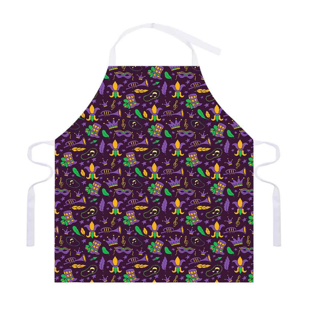 Mardi Gras Party Pattern Print Adjustable Apron