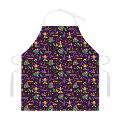 Mardi Gras Party Pattern Print Adjustable Apron