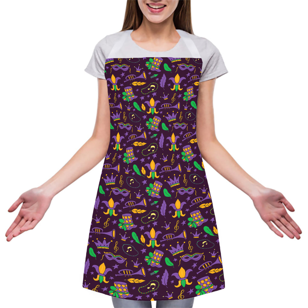 Mardi Gras Party Pattern Print Adjustable Apron