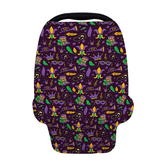 Mardi Gras Party Pattern Print Baby Seat Cover