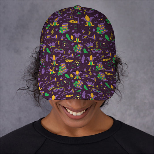 Mardi Gras Party Pattern Print Baseball Cap