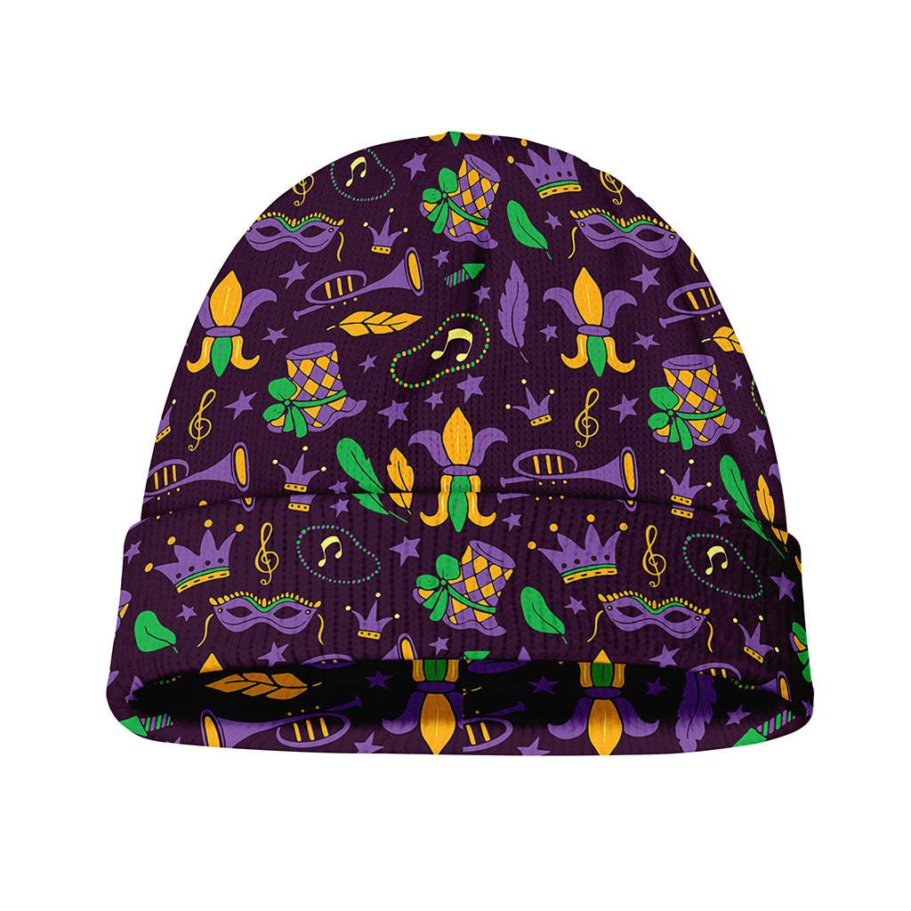 Mardi Gras Party Pattern Print Beanie