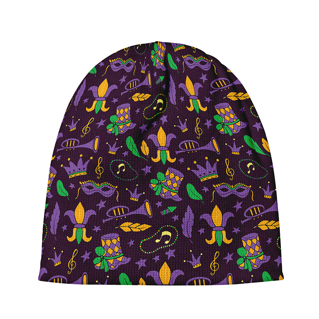 Mardi Gras Party Pattern Print Beanie