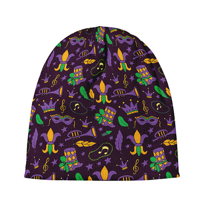 Mardi Gras Party Pattern Print Beanie