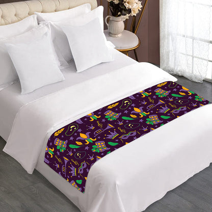 Mardi Gras Party Pattern Print Bed Runner
