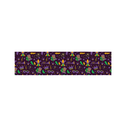 Mardi Gras Party Pattern Print Bed Runner