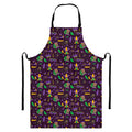 Mardi Gras Party Pattern Print Bib Apron With Pocket