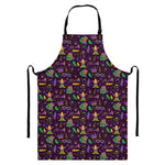 Mardi Gras Party Pattern Print Bib Apron With Pocket