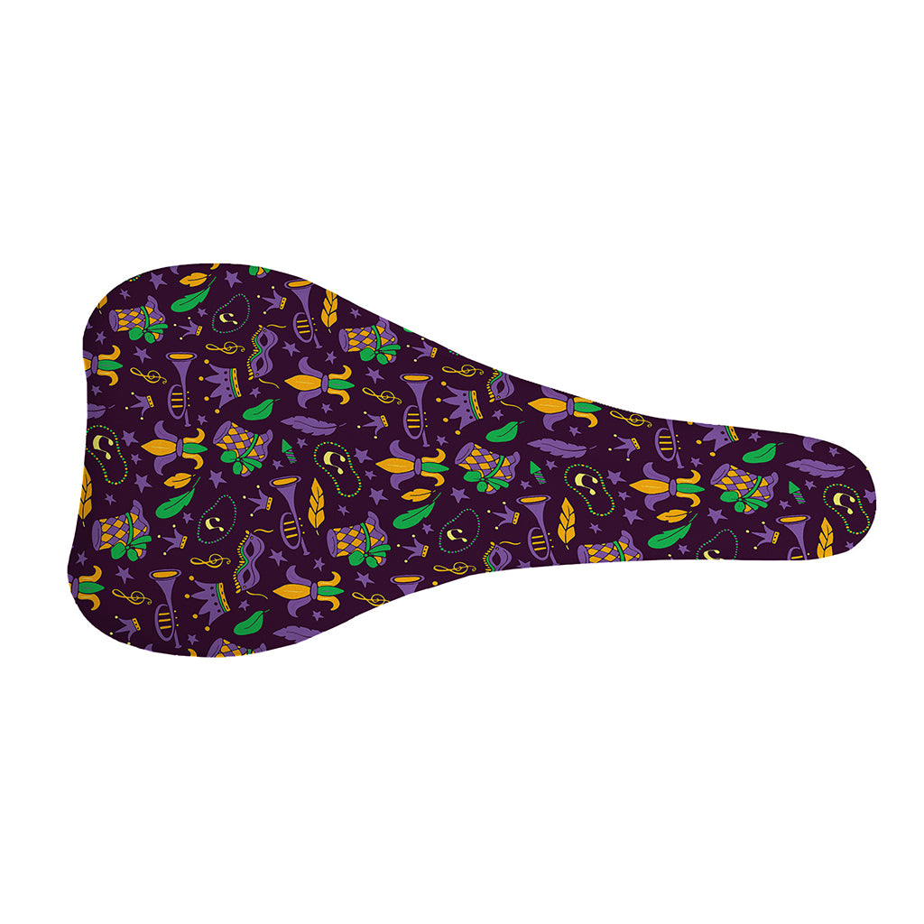 Mardi Gras Party Pattern Print Bicycle Seat Cover
