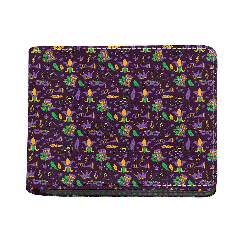 Mardi Gras Party Pattern Print Bifold Wallet