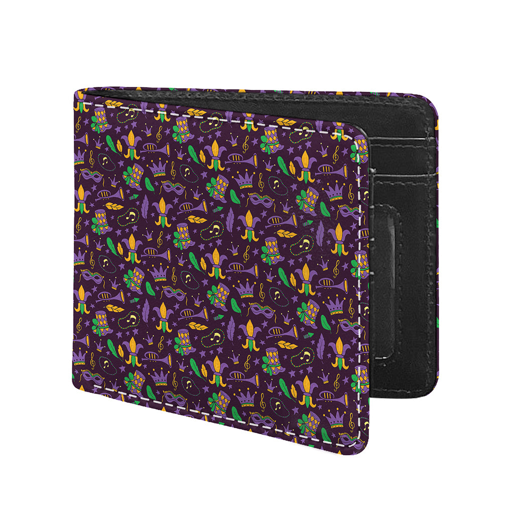 Mardi Gras Party Pattern Print Bifold Wallet