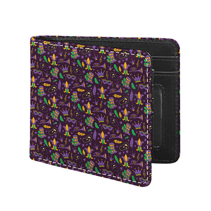 Mardi Gras Party Pattern Print Bifold Wallet