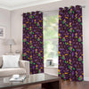 Mardi Gras Party Pattern Print Blackout Grommet Curtains