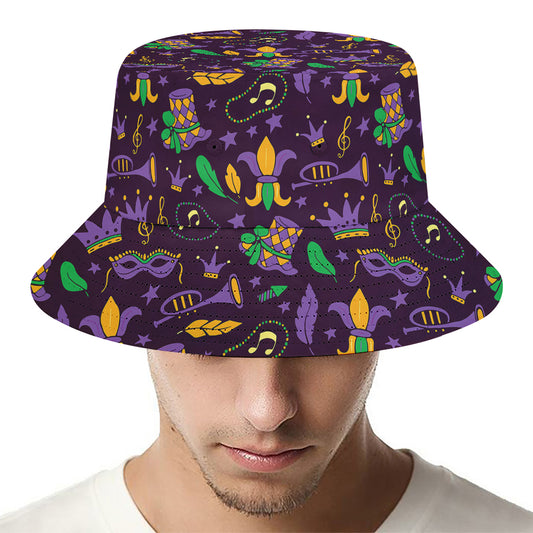 Mardi Gras Party Pattern Print Bucket Hat